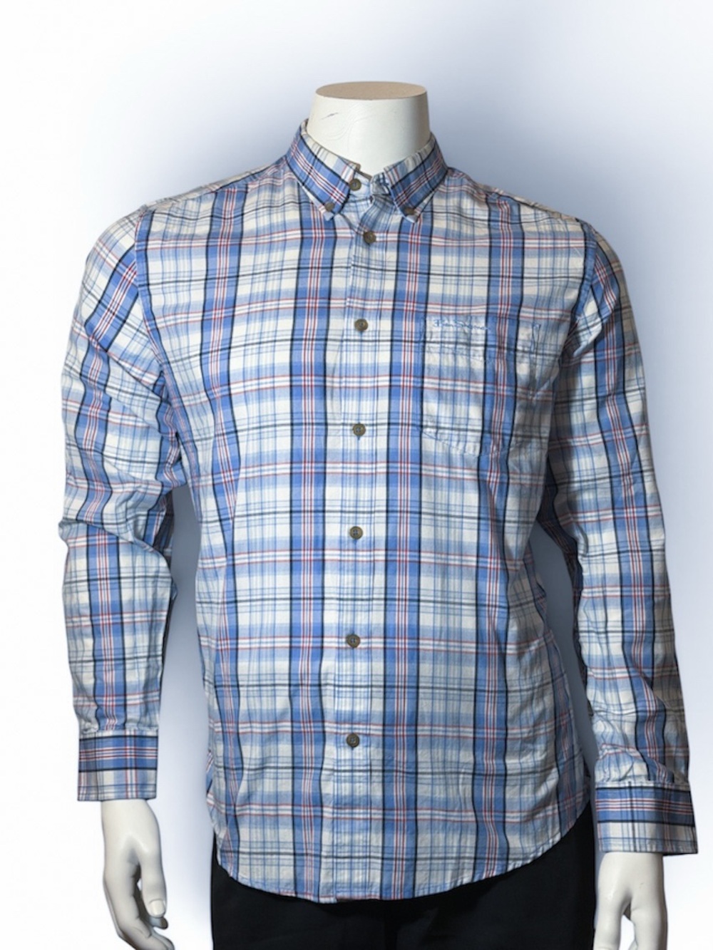 Ben Sherman Light Blue Plaid Button-Down Shirt